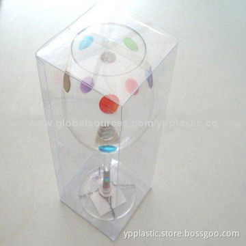 Plastic box for wine glass bottle, 100% recyclable material, customized sizes & logos are welcome